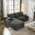thumbnail image 3 of 99" Sectional Cloud Couch with 53" Chaise Lounge, Boneless L Shape Sofa with Deep Seat and 400LBS/Seat, Minimalist Modular Sleeper Couches for Living Room Apartment, Grey, 3 of 9