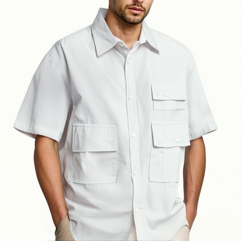Polo Shirts for Men Top Men Summer Tops Short Sleeve Mens Plain