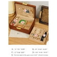 thumbnail image 6 of Solid 2 Layer Wooden Jewelry Box with Lock and Key for Women with Lock and Key Vintage Velvet Wood Jewelry Organizer Storage for Earrings Rings Necklaces Bracelet, 6 of 7