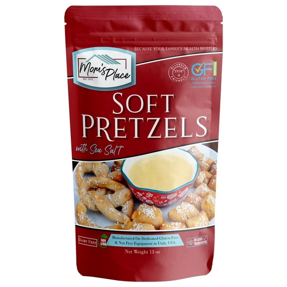 Mom's Place Gluten-Free Soft Pretzels with Sea Salt Mix, Non-GMO, Nut Free, Dairy Free, Soy Free, 24 servings