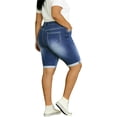 thumbnail image 6 of QERINTE Women Plus Size Jean Shorts Cargo Bermuda Shorts High Rise Casual Stretchy Womens Long Denim Shorts Summer Jorts, 6 of 6