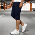 thumbnail image 6 of CQONEPT Mens Sweatpants with Pockets Summer Capris Joggers Loose Fit Athletic Running Trousers with Pockets Navy L, 6 of 7