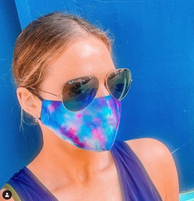 SINGLE PACK COTTON CANDY FACE MASK COVERING WITH ADJUSTABLE STRAPS AND POCKET FOR FILTER