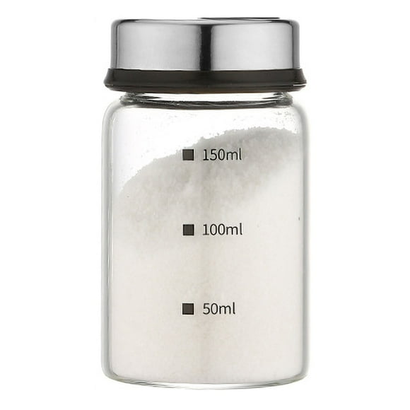 Frasco de condimentos Tarro de condimento de vidrio de 150 ml con escala, 4 salidas, frascos de espe Tomshoo 150 ml