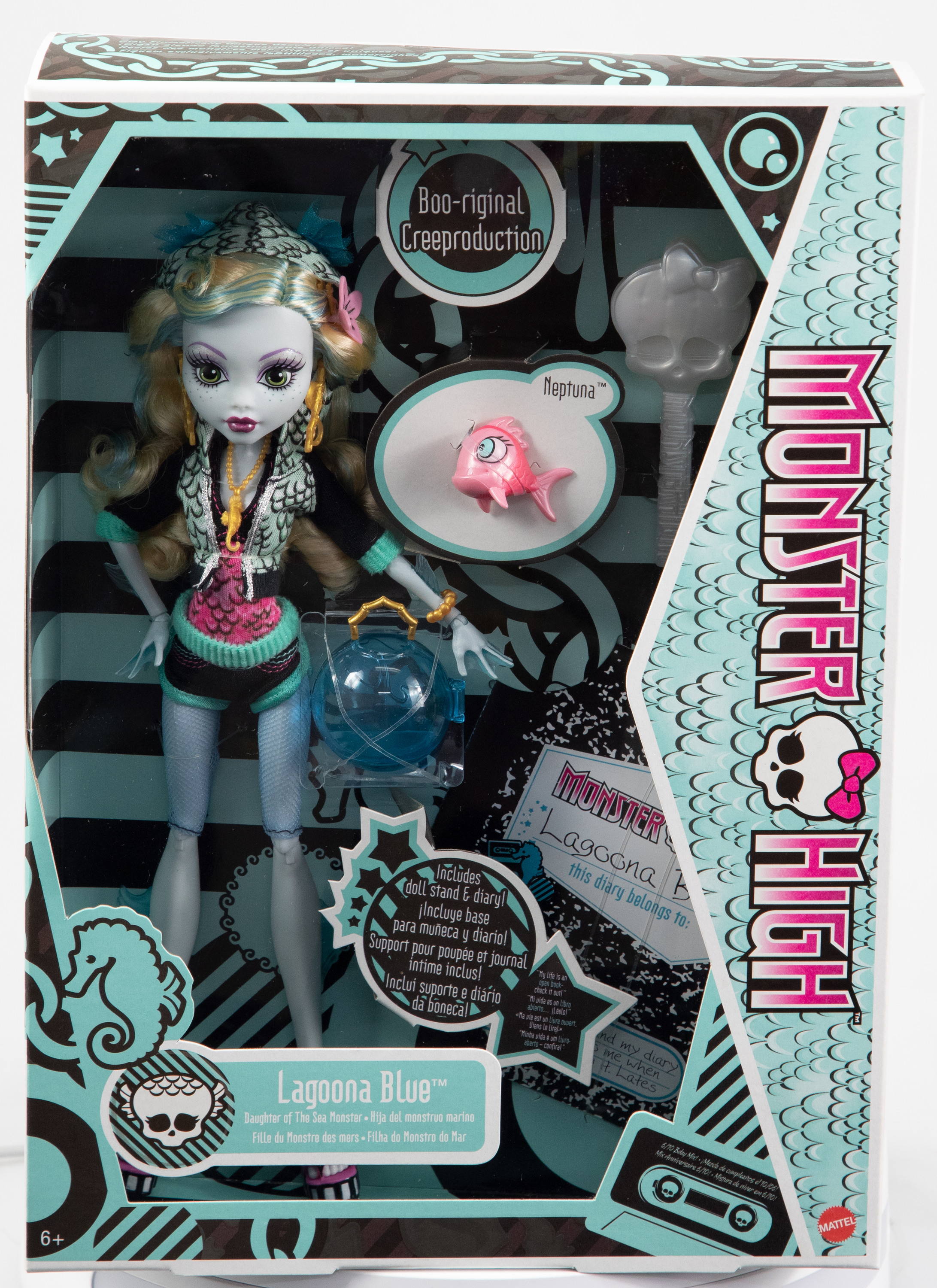 Monster High Lagoona Blue Doll, Collectible Reproduction in Original Look with Diary & Doll Stand - image 6 of 6