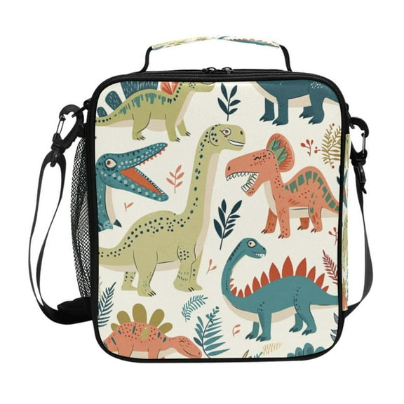 ALAZA Cute Cartoon Dinosaur Lunch Box Insulated Lunch Bag Reusable Thermal Cooler Tote School Picnic