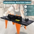 thumbnail image 3 of Electric Router Table, Universal Benchtop Router Tables Top with Steel Stand & Adjustable Fence Wood Working Router Table Precise Routing Table Craftsman Tool for Woodworking, Orange, 3 of 8