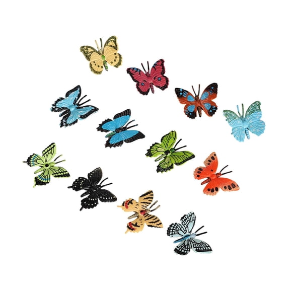 12 Pcs Figurines d'Animaux Réalistes Figurines pour Jouets Amusants Collection d'Animaux en Plastique Fournitures de Fête Papillon