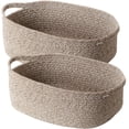 thumbnail image 1 of Decorative Coiled Rope Woven Baskets, Square Base Storage Bins for Closets, Cabinets, Rack, Shelves - (Mixed Brown, 13.0"x 9.8"x 4.7", Set of 2), 1 of 8