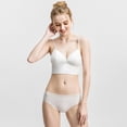 thumbnail image 3 of Bralette for Women Triangle Cups Removable Padded Wire Free Pull On Closure, 3 of 9