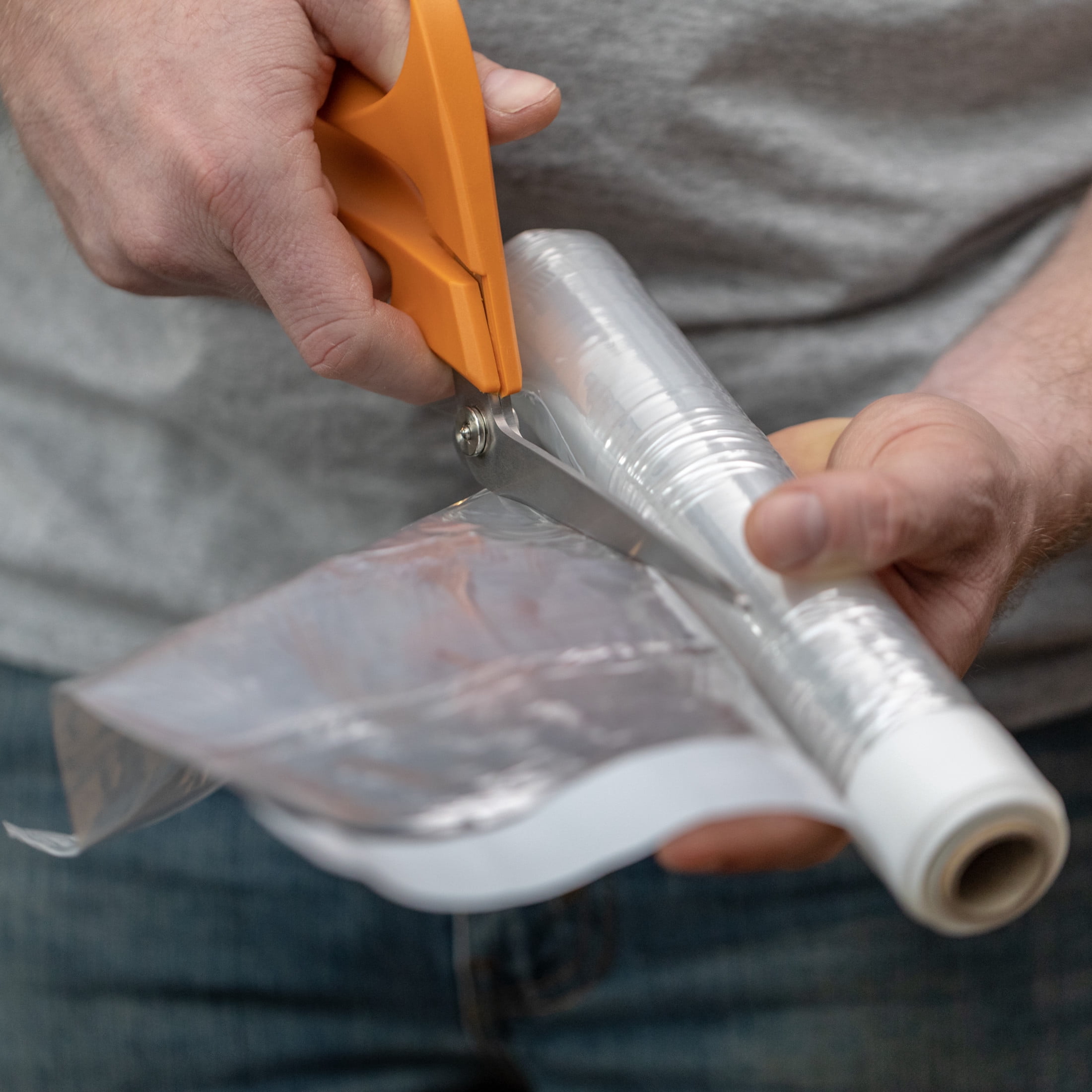 Duck Brand, 63 Inch X 236 Inch Clear Plastic Sheeting, Pre-Taped Top Edge