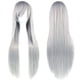 thumbnail image 1 of Zhuge Pelucas de cabello natural liso de 80 cm de largo para cosplay con flequillo, peluca colorida para fiesta de disfraces de Halloween para niña (gris), 1 of 3