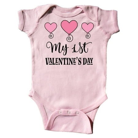 

Inktastic My 1st Valentines Day Girls Heart Gift Baby Girl Bodysuit