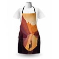 thumbnail image 3 of Deer Hunting Apron, Reindeer Lake Mountains Birds Dusk Reflections Print, Unisex Kitchen Bib with Adjustable Neck for Cooking Gardening, Adult Size, Apricot Dried Rose, by Ambesonne, 3 of 4