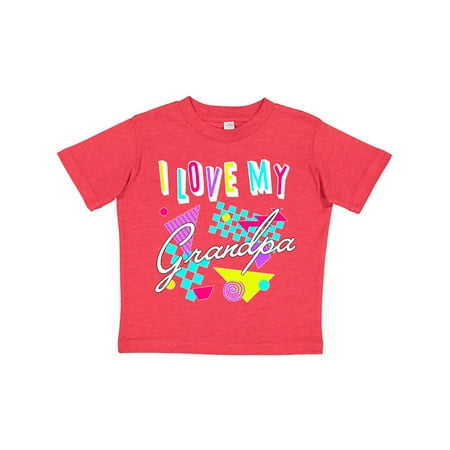 

Inktastic I Love my Grandpa- 80s retro style Gift Toddler Boy or Toddler Girl T-Shirt