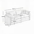 thumbnail image 6 of Modern Grey Corduroy 2-Seater Sofa Set with 8 Cushion Upholstery and Deep Seat Recliner, 6 of 19