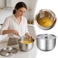 thumbnail image 2 of Stainless Steel Mixing Bowl With Secure Lid 4L Kitchen Prep Whisking And Storage Container 21cm Egg Beater Bowl, 2 of 7