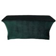 thumbnail image 2 of BalsaCircle 6 ft Hunter Green Premium Velvet Rectangular Tablecloth Fitted Table Cover Wedding Linens Party Supplies, 2 of 8