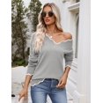thumbnail image 5 of Zeagoo Women's Fall Sweater Casual Long Sleeve Lightweight Ribbed Knit Pullover Sweaters Dressy Casual Tops, 5 of 6
