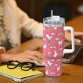 thumbnail image 6 of Uemuo Yoga Unicorn Print 40oz Ice Bully With Handle And Straw Stainless Steel Vacuum Insulated Cup And 2 In 1 Straw Lid Insulated Travel Tumbler, 6 of 8