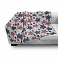 thumbnail image 3 of USA Soft Flannel Fleece Throw Blanket, Big Star with American Flag Featured Inner Lines Proud Country Design, Cozy Plush for Indoor and Outdoor Use, 50" x 70", Indigo Red White, by Ambesonne, 3 of 6