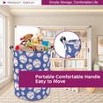 thumbnail image 7 of Sortora Large Laundry Basket, Waterproof Canvas Laundry Hamper, Collapsible Storage Basket Bin for Kids Room, Toy Organizer, Nursery Hamper, Clothes Hamper, Baseball, 7 of 7