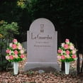 thumbnail image 5 of Artificial Cemetery Flowers, Set of 2 Artificial Rose Bouquet Graveyard Memorial Flowers with Vase for Cemetery Headstones Decoration (Pink-2Pcs), 5 of 5