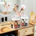 thumbnail image 3 of Yayeee 2 Pack Qtip Holder Bathroom Cotton Swab Canister with Lid Clear Dispenser Set, Black Chubby Cat, 3 of 6