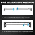 thumbnail image 4 of Tubo para Cortina de Baño, Barra de Cortina de Ducha Ajustable, Cortinero Antideslizante de Acero Inoxidable, Palo para Cortina Sin Taladrar para baño, recamara(plata)., 4 of 4
