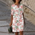 thumbnail image 2 of TSADFHJI Jupe Slip pour Femmes Robes pour Femmes Col en C Fluide Sans Manches Longueur Genou Irrégulière Robe de Plage TTG, 2 of 5