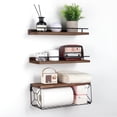 thumbnail image 1 of Juego de 3 Repisas Flotantes de Pared, Estantes Flotantes para Baño, Estantes Flotantes Montados Pared con de Papel Higiénico de Metal para Cocina, Dormitorio, Baño, Oficina (Blanco), 1 of 7