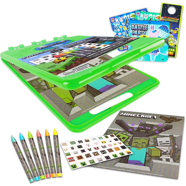 Minecraft Lap Desk Travel Art Set with Clipboard, Sketchpad and