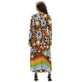 thumbnail image 2 of FKELYI Womens Fall Dress Long Sleeve Maxi Dress for Wedding Party Groovy Hippie Flower Print Casual Outdoor Cloth V Neck Soft Dresses with Pocket, L, 2 of 6