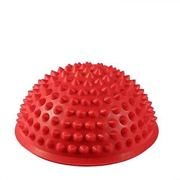 Half Round PVC Massage Ball, Hedgehog Shape Yoga Stepping Foot Balls, Fitness Exercise Gym Massager for Gym Yoga Pilate(Red)
