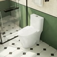 thumbnail image 3 of Toilet Bowl Replacement 1.1/1.6 GPF Elongated Comfort Height Floor Mounted One-Piece Toilet , CUPC Certified, WaterSense Cetified, Ceramic, White Color, Soft Close Seat,Toilet Seat Covers, 3 of 11
