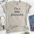 thumbnail image 2 of I'm A Little Firecracker T-shirt, Unisex Women's Men's Shirt, July 4th Shirt, Patriotic Shirt, Light Silk Gray, Medium, 2 of 6