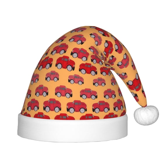 Rateoe Red Cars Santa Hat Confortable Christmas Hat for Christmas Party Favors Fit for Kids