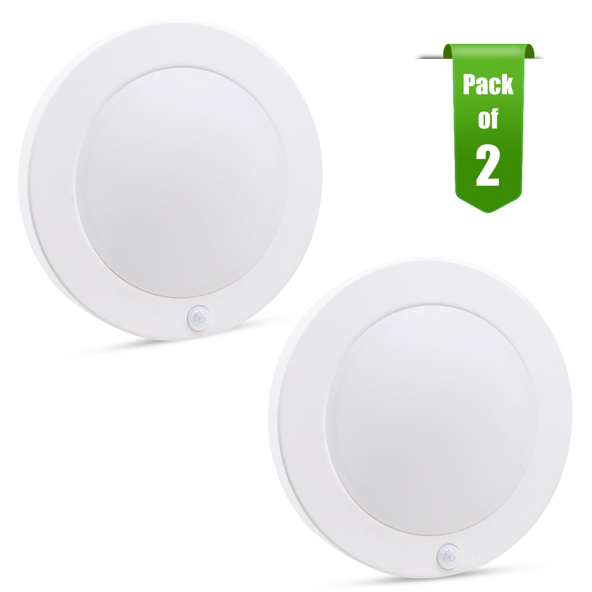 MingBright 2Pack 3000K 6'' Motion Sensor LED Ceiling Light, 120V LED Flush Mount Round Lighting Fixture, 10W 700lm LED Closet Light for Indoor/Outdoor, Porches, Closet Rooms, Stairs, Hallways