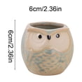 thumbnail image 3 of Cute Owl Ceramic Planter 2.6 Inch, Small Succulent Cactus Flower Pot for Indoor Outdoor Home Office Decor, Animal Style Tabletop Garden Decor Pot Gift, 3 of 6
