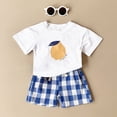 thumbnail image 2 of NIEWTR Baby Girl Summer Outfits Baby Girls Gift Short Sleeve Crewneck Tops + Shorts Set Infant Clothes Little Kids Short 2 Piece Sets Baby Girls Gift(Blue,6-9 Months), 2 of 8
