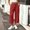 Red, variant on Njagoc3 Linen Capris for Women Elastic Waisted Drawstring Capri Pants with Pockets Side Button Casual Summer Cropped Pants