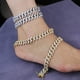 thumbnail image 4 of Cadena para hombre, 18,5 mm, chapado en oro para hombre/platino, acabado en oro blanco, cadena de eslabones de diamante, gargantilla de Miami, collar, pulsera MFZFUKR 220975-3, 4 of 8