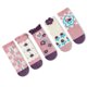 thumbnail image 3 of 5 pares de calcetines para bebés y niñas con estampado de flores y ribete de volantes, calcetines infantiles de algodón suave para otoño, color morado S (1 a 3 años), 3 of 5