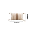 thumbnail image 3 of Funda de Almohada con Borlas Decorativas - Funda de Cojín de Sofá Bordada y Suave para Sofá o Cama, Cubierta de Cojín Blanca con Cremallera Oculta, 12x20 pulgadas (30x50 cm), Paquete de 1, 3 of 6