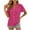 Hot Pink, variant on Ziynglg Cotton Linen Blouses for Women V Neck Loose Shirts Summer Fashion Casual Tops Button Down T-Shirts with Pocket