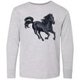 thumbnail image 3 of Inktastic Beautiful Galloping Black Horse Long Sleeve Youth T-Shirt, 3 of 5