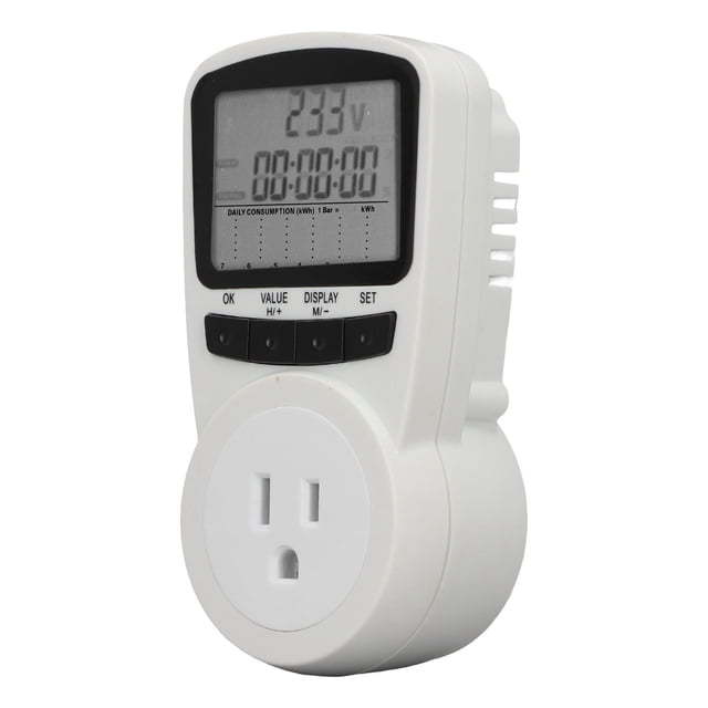 Zócalo del medidor de uso de energía, Zócalo de medición de energía de 120 V Monitor de uso de electricidad Zócalo del complemento de medición de energía Instalación sin esfuerzo