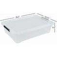 thumbnail image 2 of 3 Packs 40 Quart Large Under Bed Storage Box, Wheeled Under Bed Storage Containers, Clear, 2 of 14