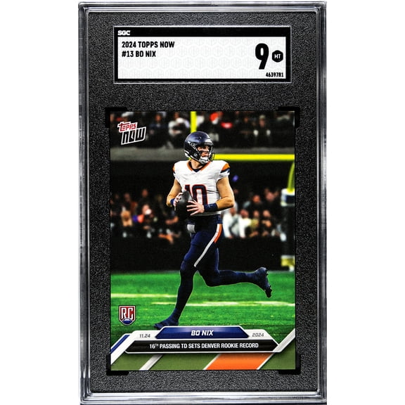 2024 Topps Now Bo Nix Trading Card Graded 9