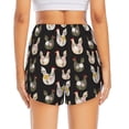 thumbnail image 4 of Vsdgher Flowe Rooster Print Women's Running Double Layer Shorts High Waisted with Pockets Elastic Yoga Workout Athletic Gym Sports, 4 of 8